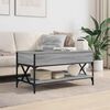 vidaXL Coffee Table Gray Sonoma Engineered Wood and Metal Medium