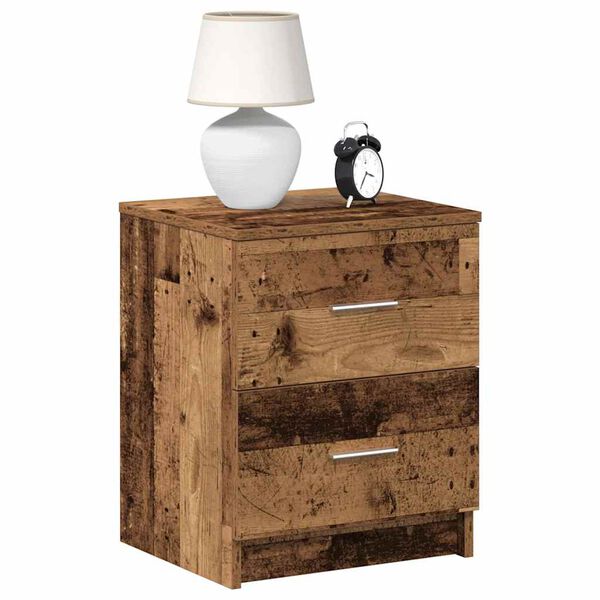 vidaXL Bedside Cabinet Old Wood Engineered wood Medium Bedside Cabinet