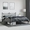 vidaXL Bed Frame Black Steel Super King Bed Frame Rectangular