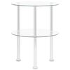 vidaXL Side Table Transparent Tempered glass, Stainless steel Medium