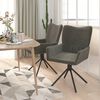vidaXL Swivel Dining Chair Set of 2 Dark Grey
