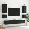 vidaXL TV Wall Cabinet Set of 2 Black Engineered wood Medium