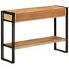 vidaXL Console Table Brown and Black Solid Mango Wood, Iron Medium