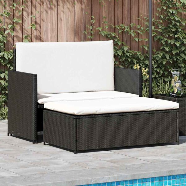 vidaXL Outdoor Furniture Set Black Powder-coated steel Medium