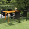 vidaXL Dining Set Black Solid acacia wood 5 Piece Set Stackable