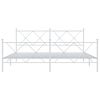 vidaXL Bed Frame White Steel King Bed Frame Rectangular Durable