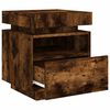 vidaXL Bedside Cabinet Smoked Oak Engineered Wood Compact