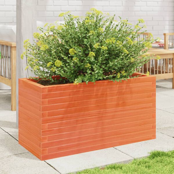 vidaXL Garden Planter Wax Brown Solid Pine Wood Large Garden Planter