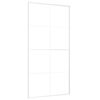 vidaXL Sliding Door Frosted ESG Glass and Aluminum 40.4"x80.7" White