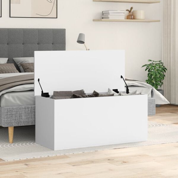 vidaXL Storage Box White Engineered Wood Medium Storage Box