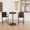 vidaXL Garden Bar Set Brown PE rattan, powder-coated steel Standard