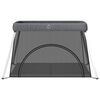 vidaXL Baby Playpen with Mattress Dark Gray Linen Fabric