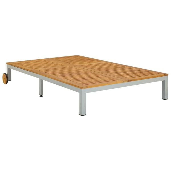 vidaXL Double Sun Lounger Solid Wood Acacia
