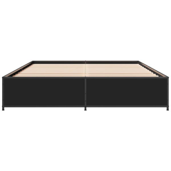 vidaXL Bed Frame Black Engineered wood King Size Modern Bed Frame