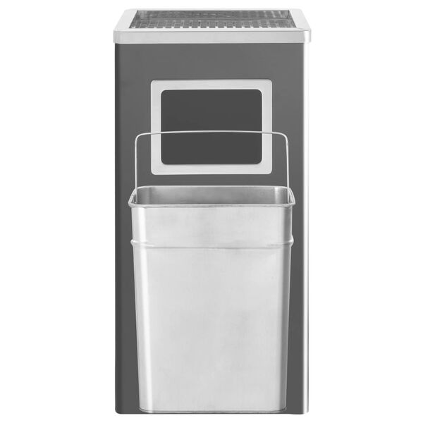 vidaXL Ashtray Dustbin Hotel 11.9 gal Steel Black