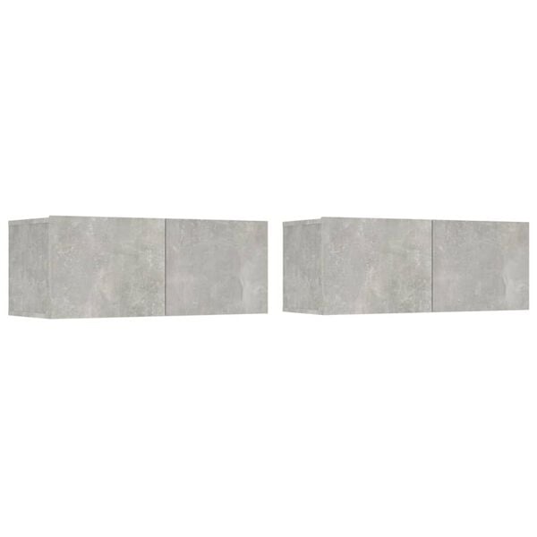 vidaXL TV Cabinet Set Set of 4 Concrete Grey Engineered Wood Medium