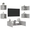 vidaXL TV Wall Cabinet Concrete grey Engineered wood Medium
