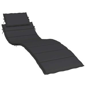 vidaXL Sun Lounger Cushion Black Oxford fabric (100% polyester)