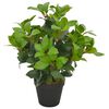 vidaXL Fake Plant Green and brown Polyester and wood 15.7 in