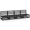 vidaXL Garden Sofa Black Solid pine wood Standard Modular Outdoor Sofa