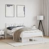 vidaXL Bed Frame White Powder-Coated Steel Small Double Bed Frame