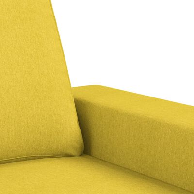 Close-up of the sofa fabric texture in yellow.