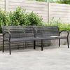 vidaXL Twin Patio Bench Black 90.9" Steel and WPC