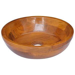 vidaXL Basin Solid Wood Teak &Phi;15.7"x3.9"