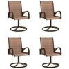 vidaXL Patio Dining Set Set of 4 Brown Textilene, Powder-Coated Steel