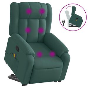 vidaXL Stand Up Massage Recliner Chair Dark Green