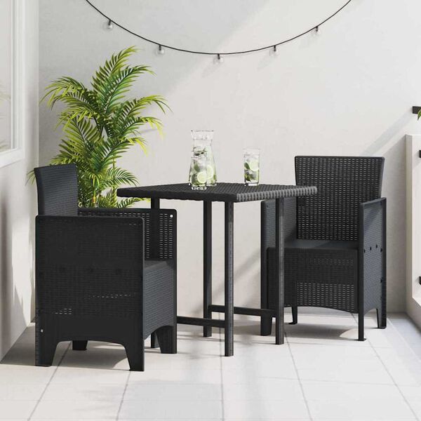 vidaXL Garden Chair 2 pcs Anthracite 53 x 49 x 85 cm PP