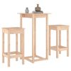 vidaXL Bar Set Natural Pine Solid Pine Wood (Untreated) Compact Simple