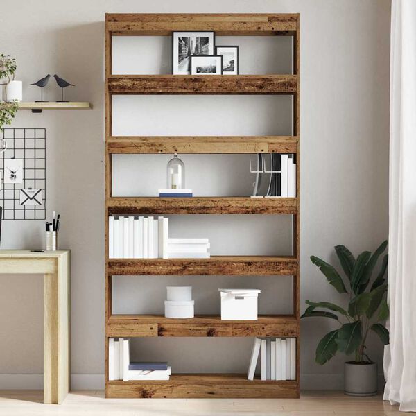 vidaXL Book Cabinet Artisan Oak 39.37 x 11.81 x 77.95 in