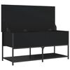 vidaXL Storage Bench Black Engineered Wood Storage Bench Rectangular