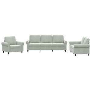 vidaXL Sofa Set Light grey