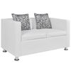 vidaXL Sofa Set Armchair and 2-Seater White Faux Leather