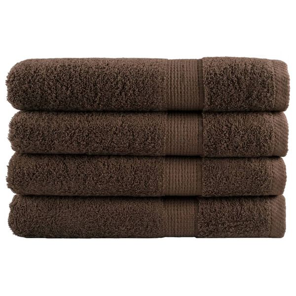 vidaXL Sauna Towel Set of 4 Brown 100% Cotton 31.5 x 78.7 in