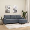 vidaXL 3-seater Sofa With Footstool Dark Grey Velvet, Plywood, Metal, Foam