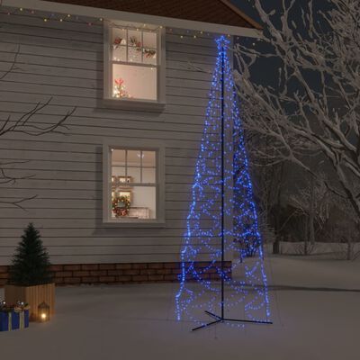 vidaXL Christmas Cone Tree Blue 1400 LEDs 5x16 ft