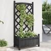 vidaXL Planter Black Solid Fir Wood Medium Planters Planter