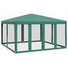 vidaXL Party Tent Green HDPE (High-Density Polyethylene), Powder-Coated Iron