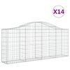 vidaXL Gabion Basket Set of 14 Silver Galvanized Iron Large