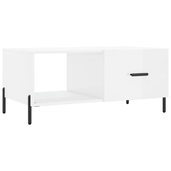 vidaXL Coffee Table High gloss white Engineered wood, Iron