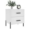 vidaXL Bedside Cabinet Set of 2 White Engineered Wood, Iron