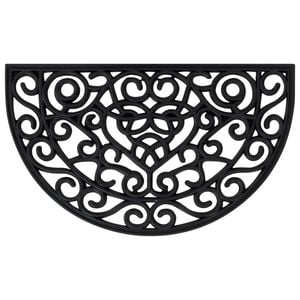 vidaXL Door Mat Black Flexible rubber Medium Door Mat Crescent