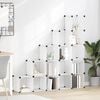 vidaXL Storage Cube Organizer Transparent PP plastic, steel Large