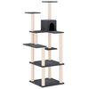 vidaXL Cat Tree Dark Grey Engineered Wood, Plush, Sisal Extra Tall