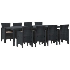 vidaXL Garden Dining Set 9 pcs Anthracite Polt rattan