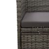 vidaXL Rattan Chair Set of 2 Grey Poly Rattan, Steel Frame Medium