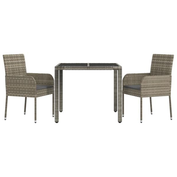 vidaXL Garden Dining Set Grey